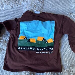Zara Brown Kids Long Sleeve Shirt with Camping Design